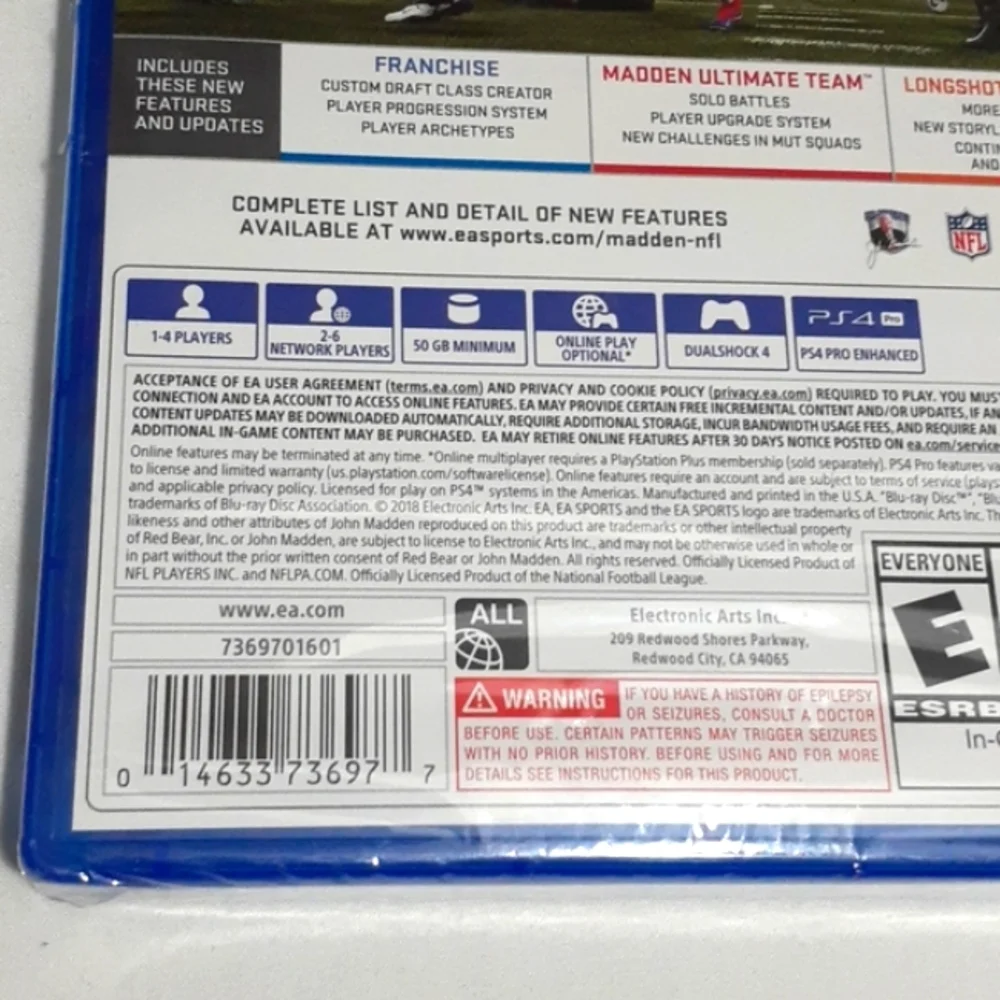 PS4 EA Sports MADDEN NFL 19 Video Game